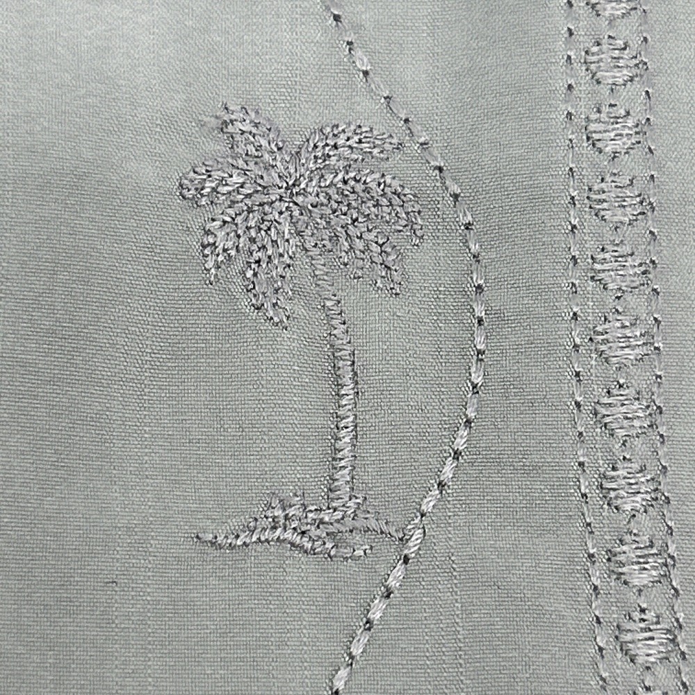 Bamboo Cay Shirt Men XL Sage Green Embroidered Button Up Short Sleeve Palm Trees - Picture 2 of 10